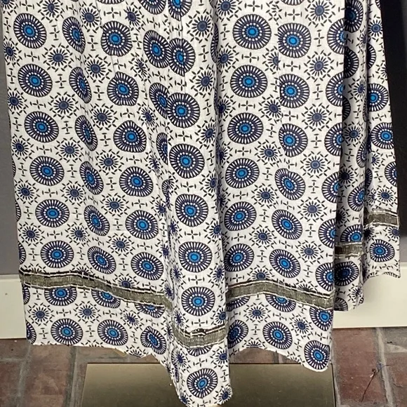 TORY BURCH - cotton skirt: lined, pleated, sequins & beaded waist & hem, zip - 4